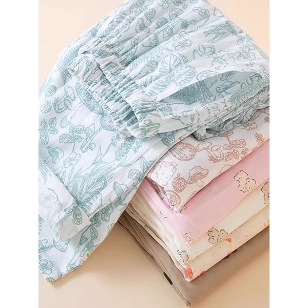 Desenhos animados 2026 novo estilo calças de pijama calças femininas puro algodão gaze primavera outono calças soltas ca