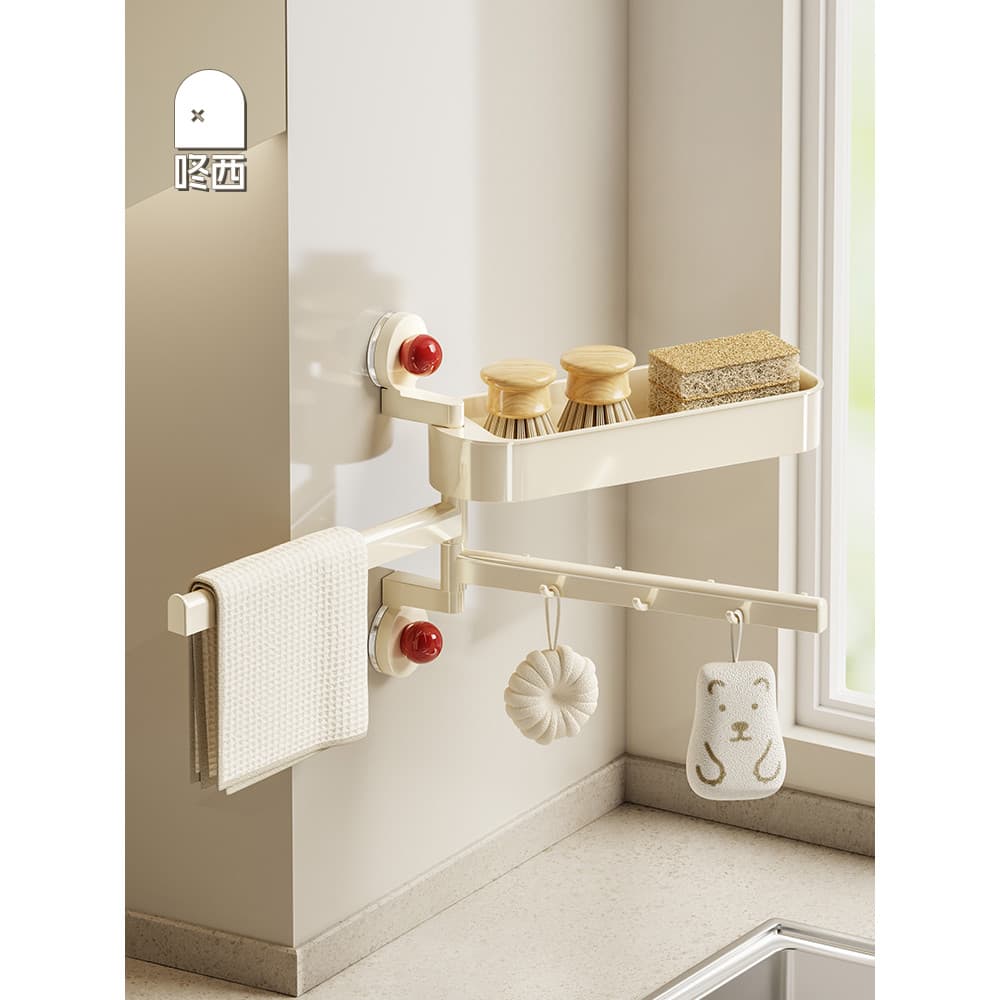 Dongxi ventosa rack de pano rack de cozinha sem perfuração fixado na parede pia esponja de lavar louça limpar armazename