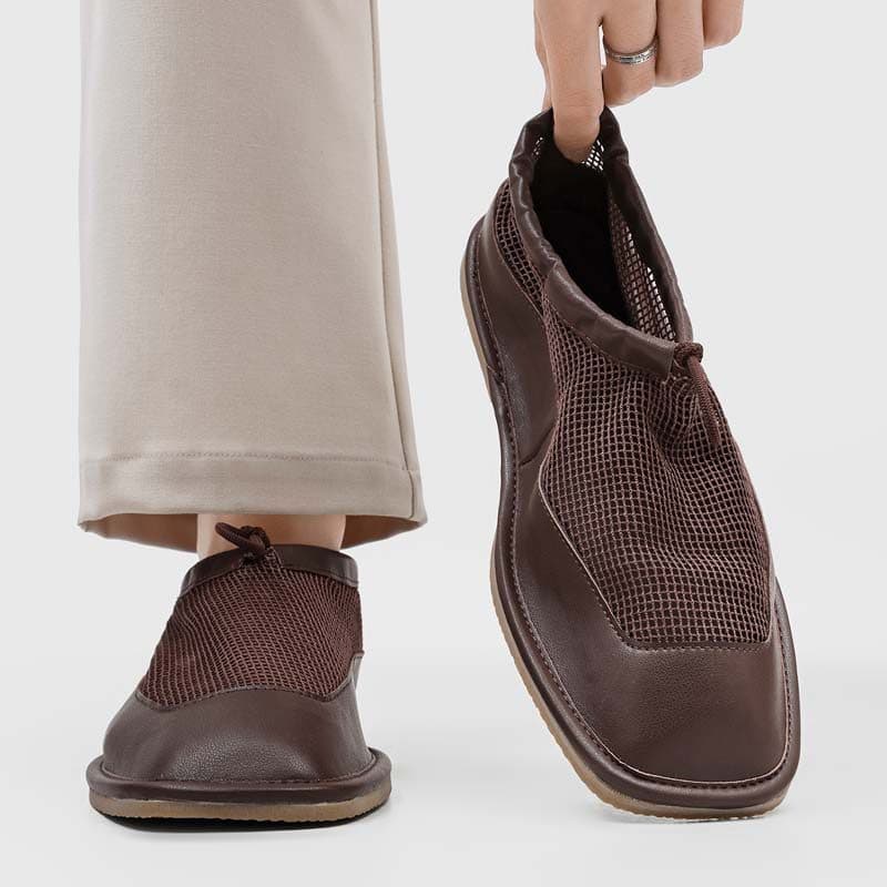 Verão Casual respirável malha sapatos Commuter dedo do pé quadrado mocassins na moda Retro sapatos de couro das mulheres