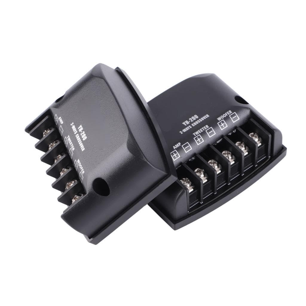 2pcs divisor de frequência de alto-falante de 2 vias para carro 12V 60W capacitores altos preto universal