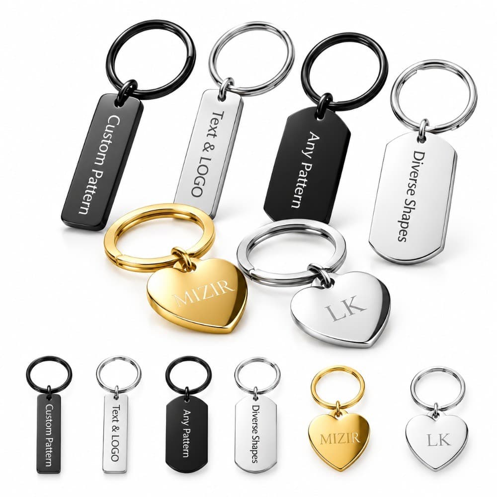Chaveiro De Metal Personalizado , Logotipo Gravação De Texto , Nome , Presente Para Casal , Casamento , Negócios , Lembr