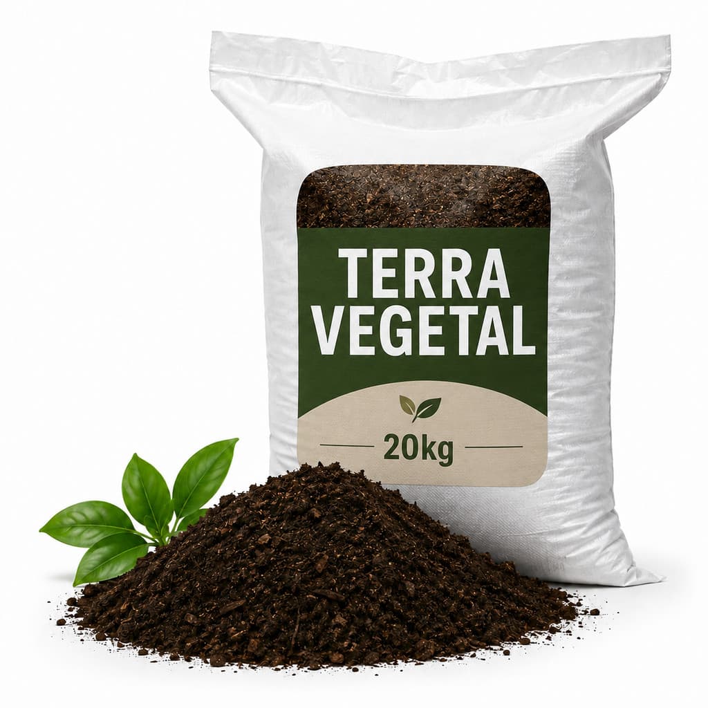 Terra Vegetal 20kg Orgânica Adubada Para Plantas, Vasos, Hortas, Jardins e Canteiros
