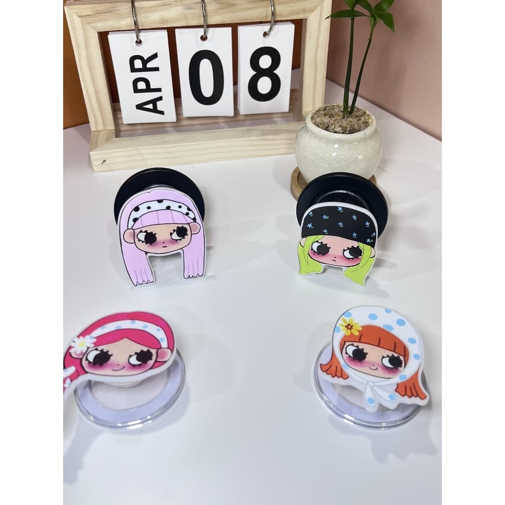 griptok magsafe magsafe popsocket Nicho ins Cartoon Hot girl girl MagSafe suporte magnético Airbag retrátil suporte de t