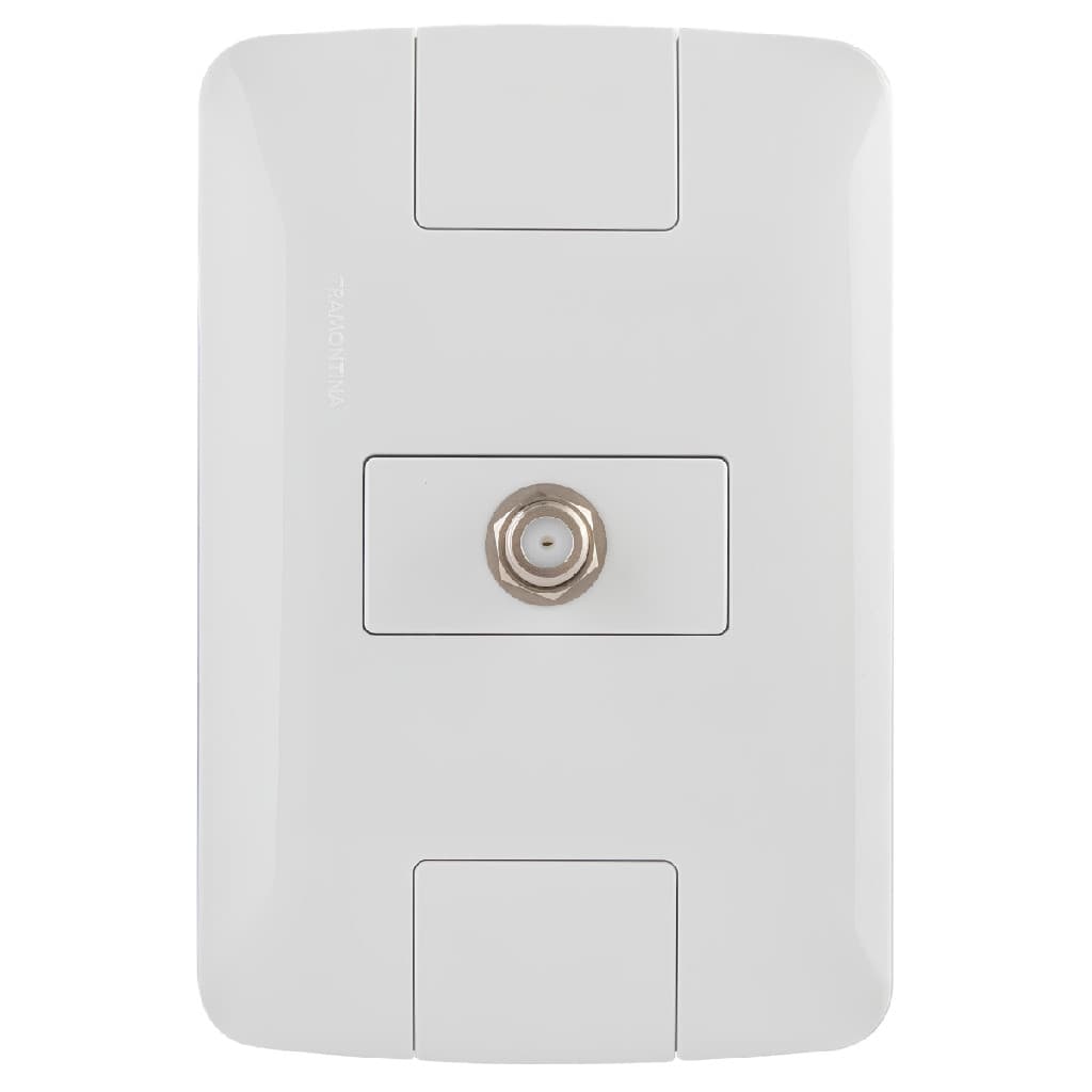 Conjunto Tomada TV/Sat Coaxial Tramontina Aria 4x2 Branco