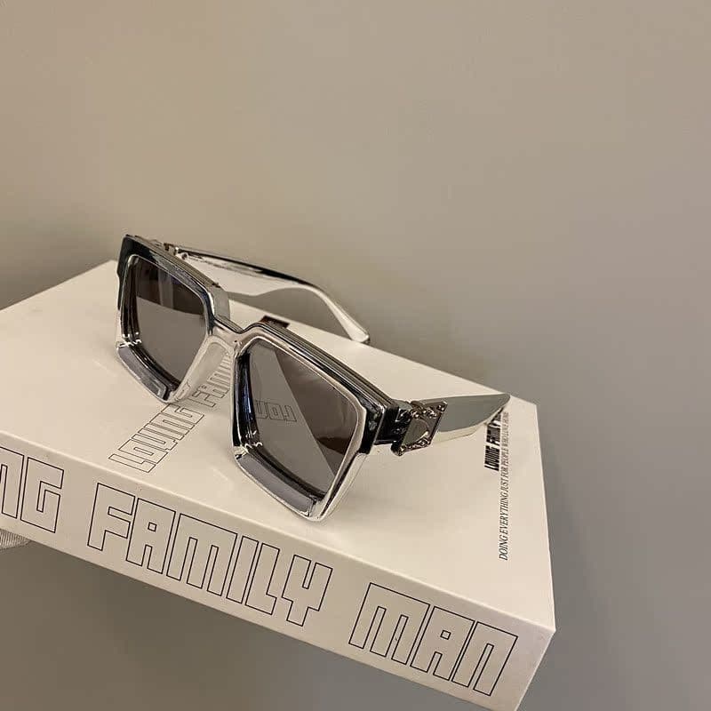 ❤Novidades❤❤ Retro Hip Hop rua tiro óculos estilo moldura quadrada óculos de sol masculino estrela óculos de sol na moda