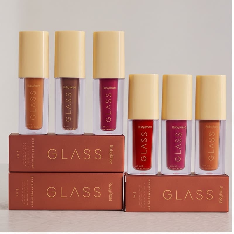Gloss Labial Laqueado Glass Ruby Rose HB577 – Alta Pigmentação