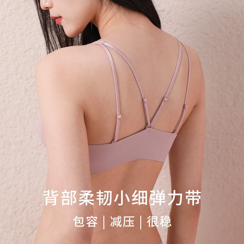 Alças de ombro finas mulheres geléia roupa interior pequenos seios estilo fino pequeno estilingue bonito volta roupa int