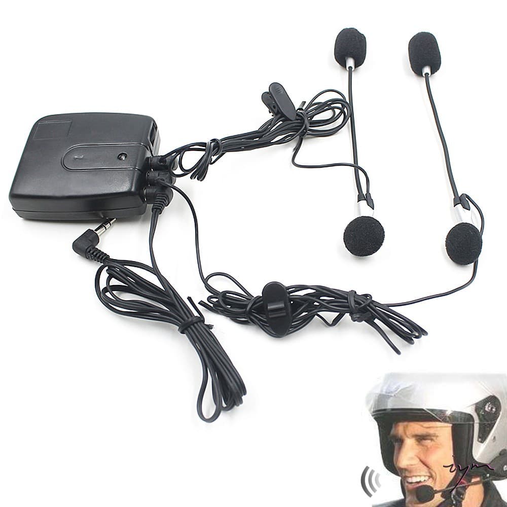 Fone De Ouvido Para Capacete De Motocicleta-Sistema De Comunicação De Intercomunicação De 2 Vias Com Plugue MIC 3.5 Mm