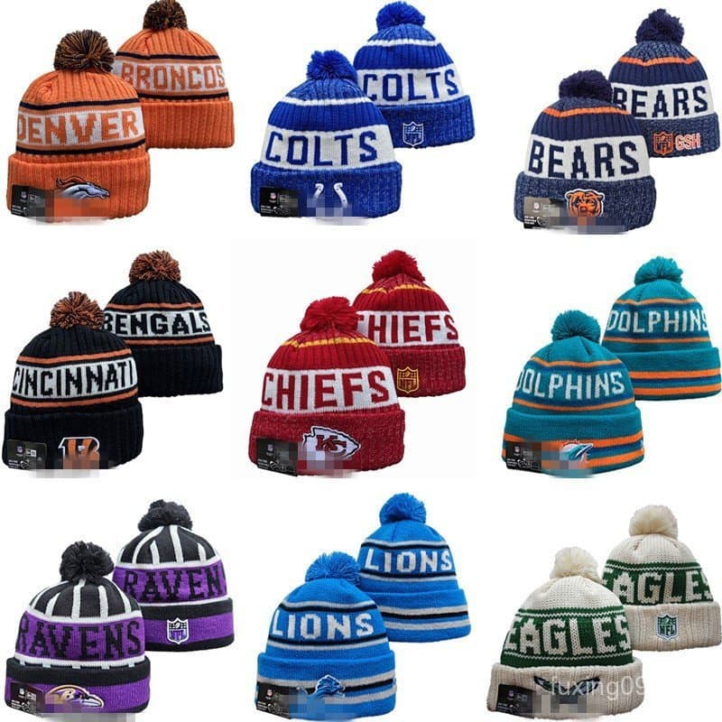 Bonés de malha elástica dos New England Patriots e Seattle Seahawks para o Super Bowl, gorros quentes de cores mistas, p