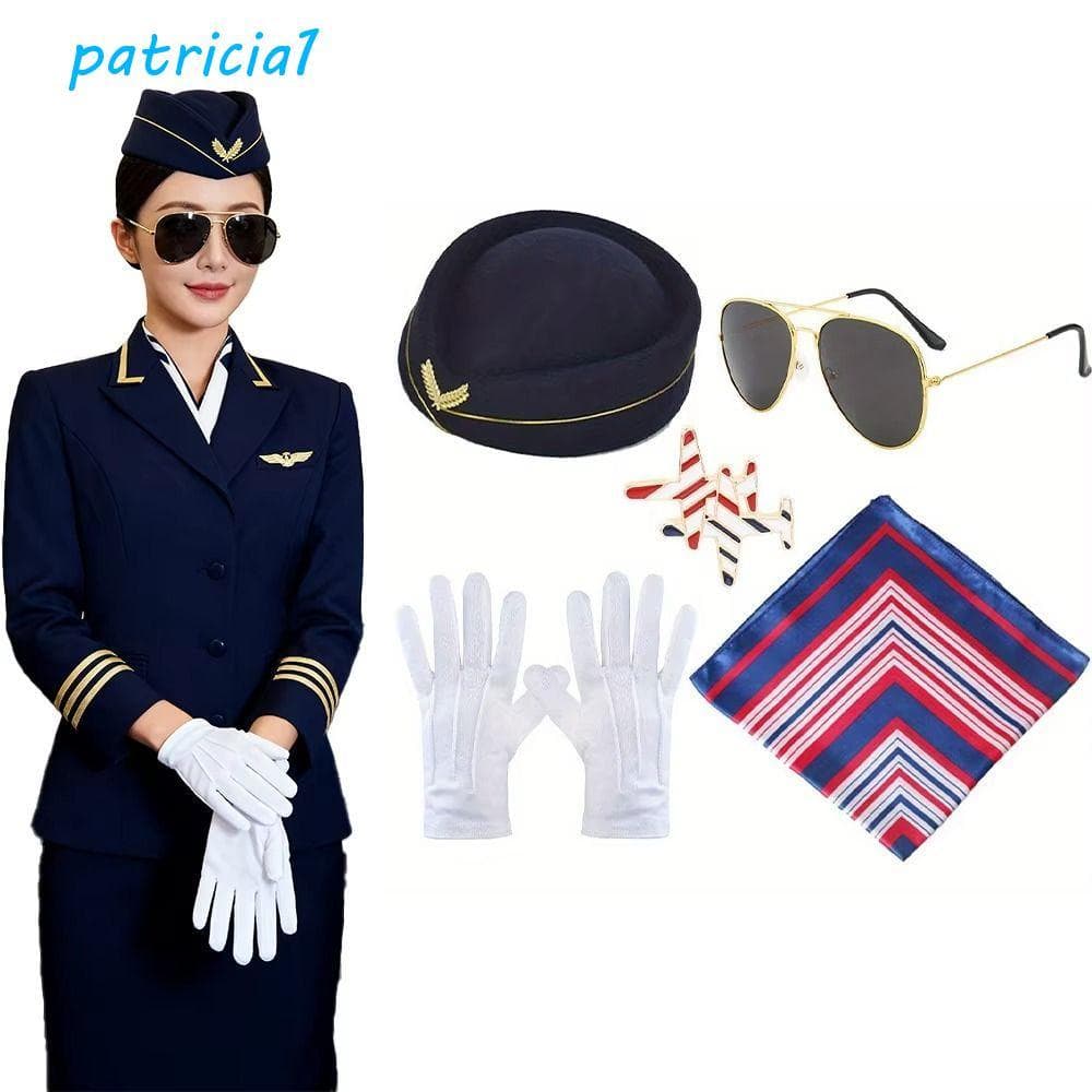 PATRICIA1 Fantasia Feminina De Aeromoça , Roupa Elegante De Comissário De Bordo De Companhia Aérea , Broche
