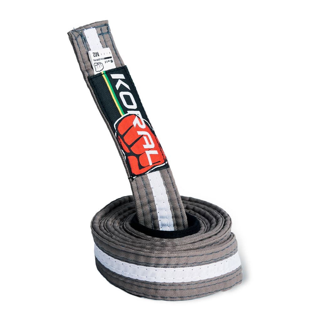 Faixa Jiu-Jitsu Cinza com Listra Branca Infantil Koral