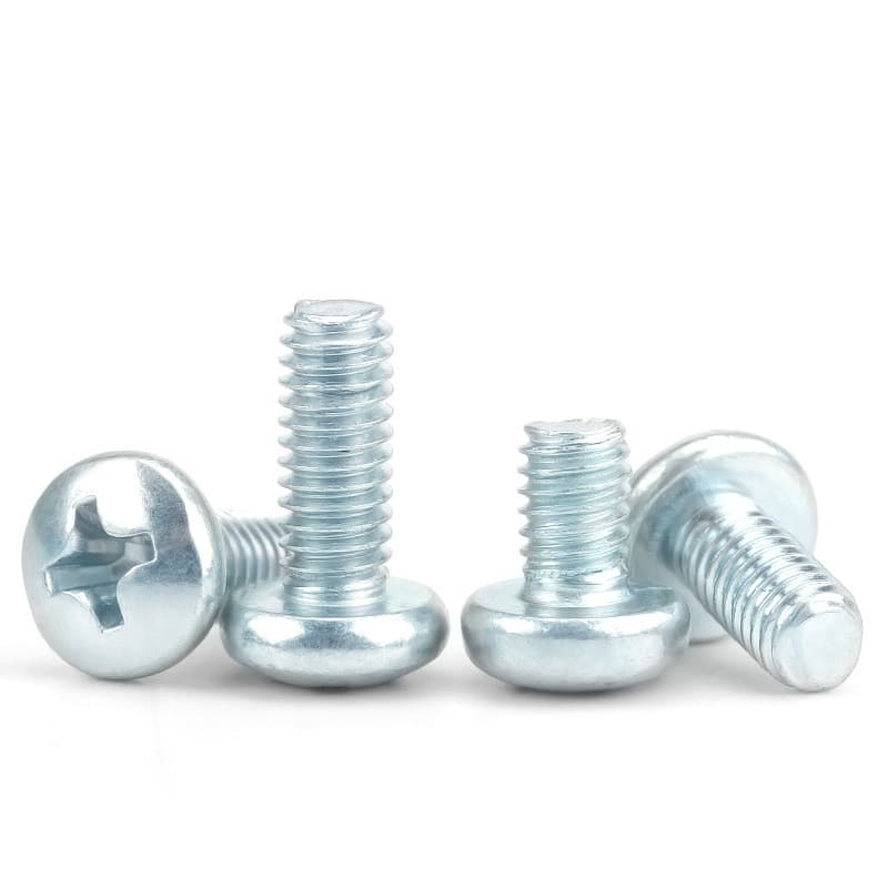 Parafuso de máquina com cabeça panela e fenda cruzada galvanizado GB818, parafuso de máquina de cabeça redonda M2.5M3M4M