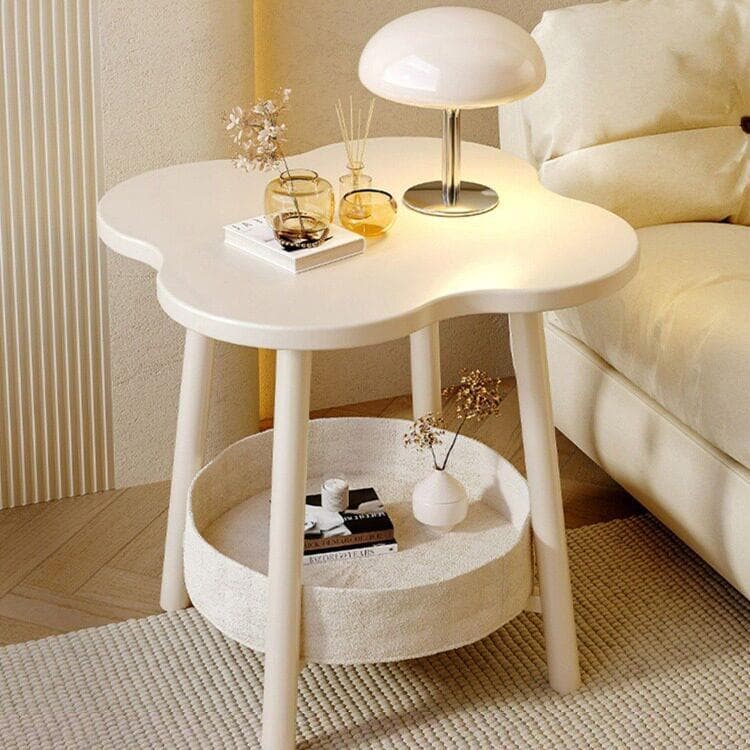 ZT estilo creme mesa de cabeceira móvel novo estilo pequena prateleira quarto doméstico criativo flor cabeceira pequena