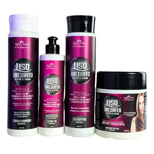 Kit Liso Imediato Redutor De Volume Bell Corpus - 4 Itens