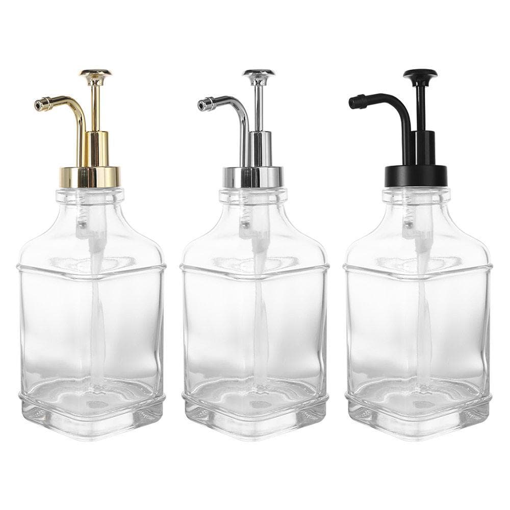 Dispensador De Bomba De Sabão De Vidro , Garrafa De Xarope De Café Preenchível De 500ml , Garrafas De Loção De Imprensa