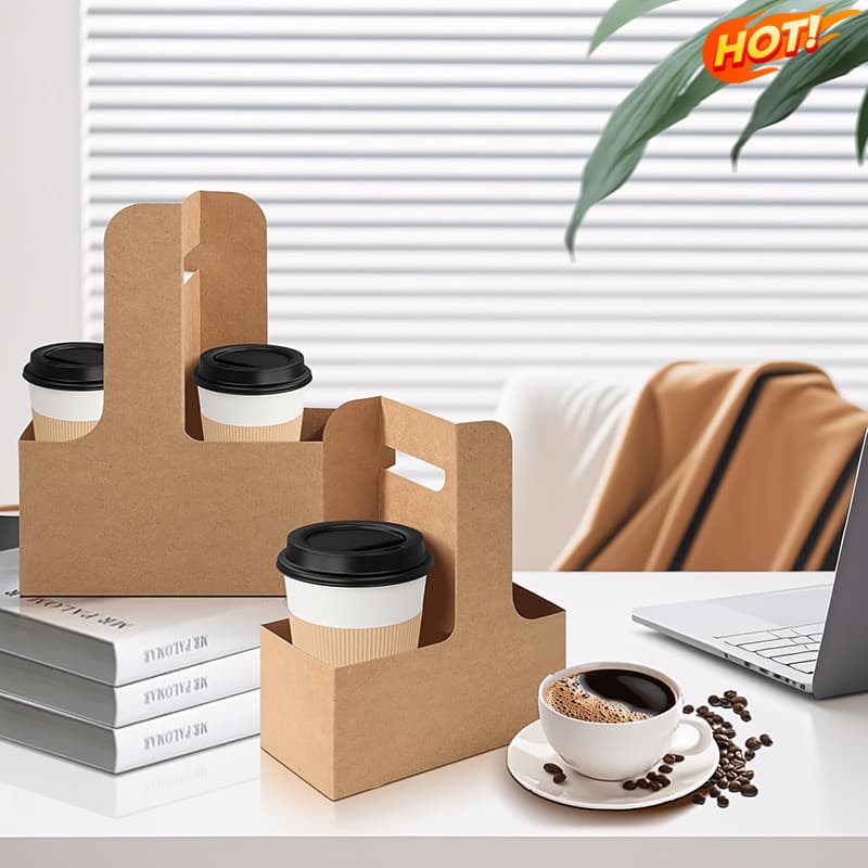 < LK > 10Pcs Porta-Bebidas De Café Com Alça Suporte De Bebida Montável Copos Descartáveis Para