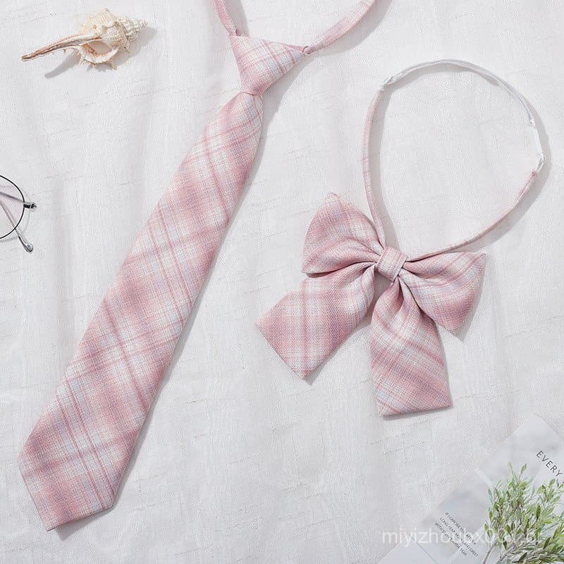 Conjunto de gravata JK, gravata borboleta estilo universitário para estudantes, gravata sem laço para mulheres, gravata