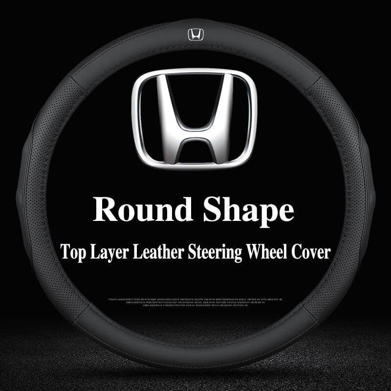 Capa para Volante de Carro Honda 38cm em Couro de Primeira Camada Sem Cheiro Respirável Absorvente de Suor Antiderrapant