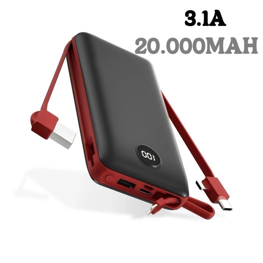 Power Bank Carregador Portátil 20.000mAh Digital compatível com iPhone e Samsung PIXEL