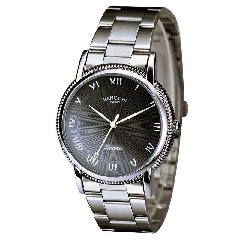 Pengzhi relógio novo estilo único romano Casual relógio masculino negócios casal relógio moda banda de aço quartzo senho
