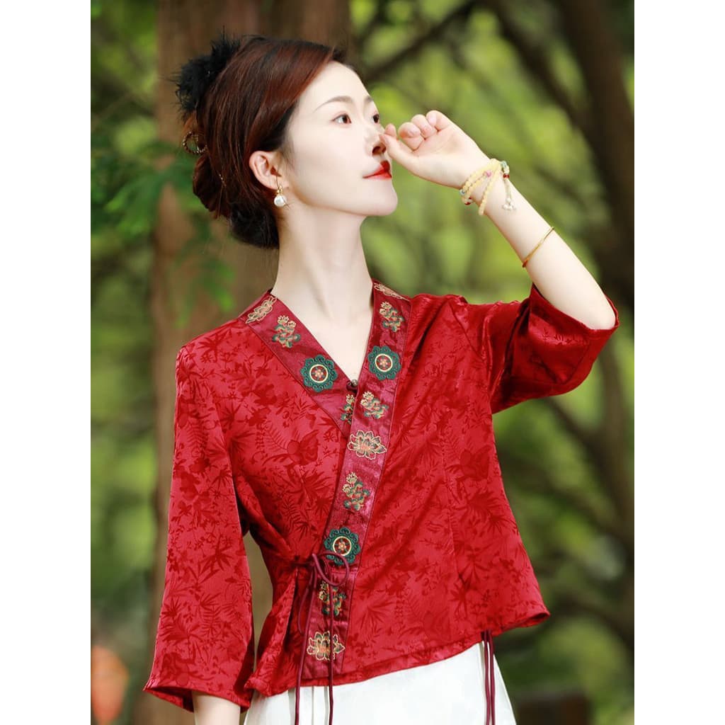 High-End primavera outono novo estilo estilo chinês estilo étnico cultura elegante estética bordado rendas cartão de man