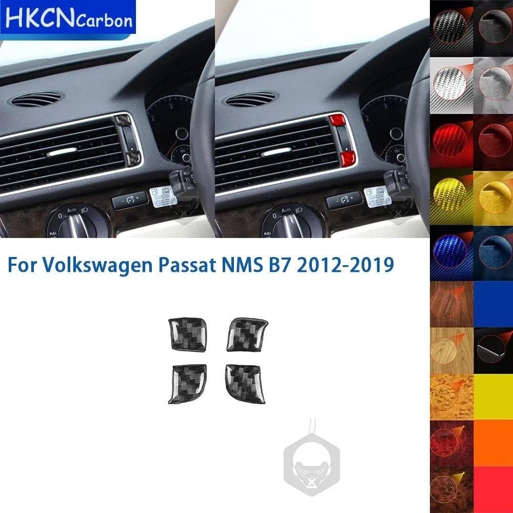Para Volkswagen Passat NMS B7 2012-2019 Acessórios Real Macio Fibra De Carbono Interior Do Carro Painel Ventilação Ar Ca