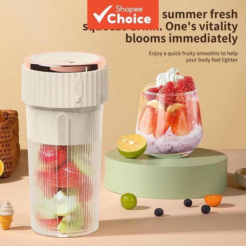 Copo liquidificador portátil sem fio, liquidificador pessoal de aço inoxidável de 6 lâminas, mini fabricante de