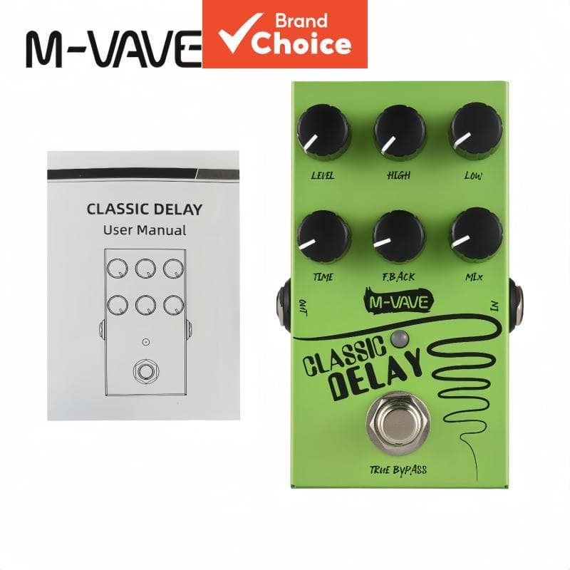 M-VAVE Clássico 600ms Pedal De Atraso True Bypass Efeito Analógico Stomp Caixa Para Guitarra Elétrica Baixo Pedalboard E
