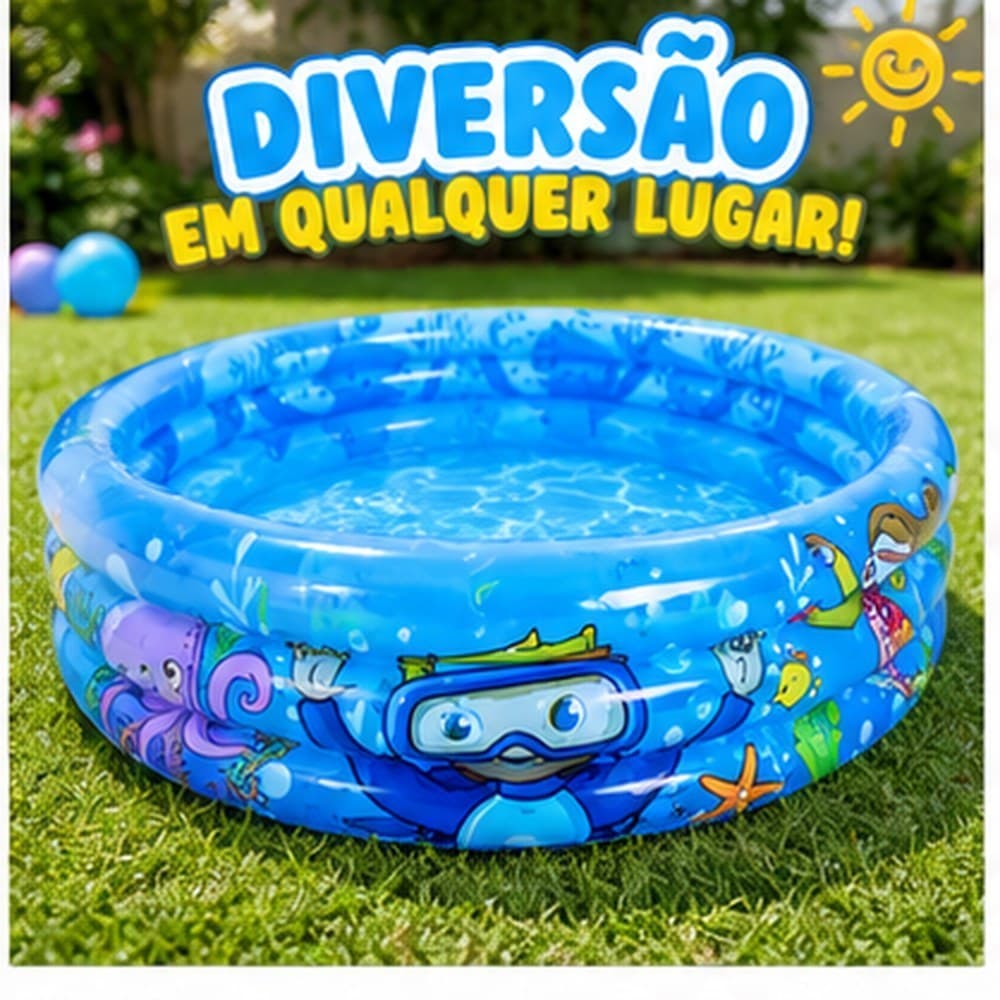 Piscina Inflável 118L 99cm Fundo do Mar