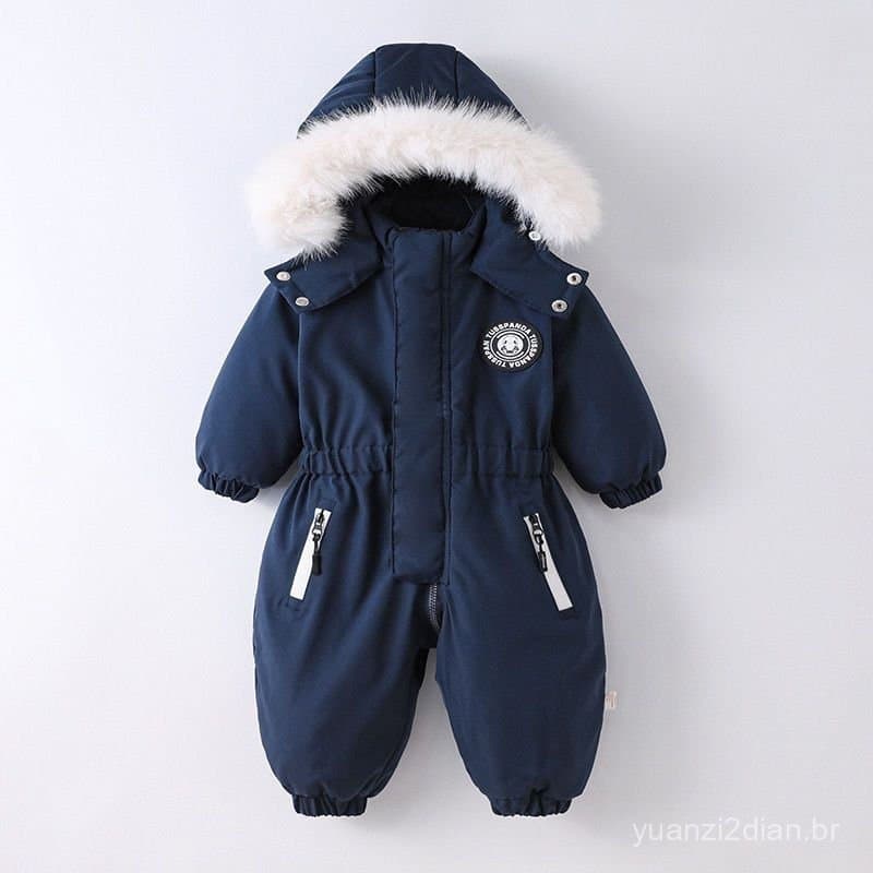 Roupas de Inverno Quentes para Bebês, Roupa à Prova de Neve, Casaco com Capuz, Jaqueta Impermeável para Meninas