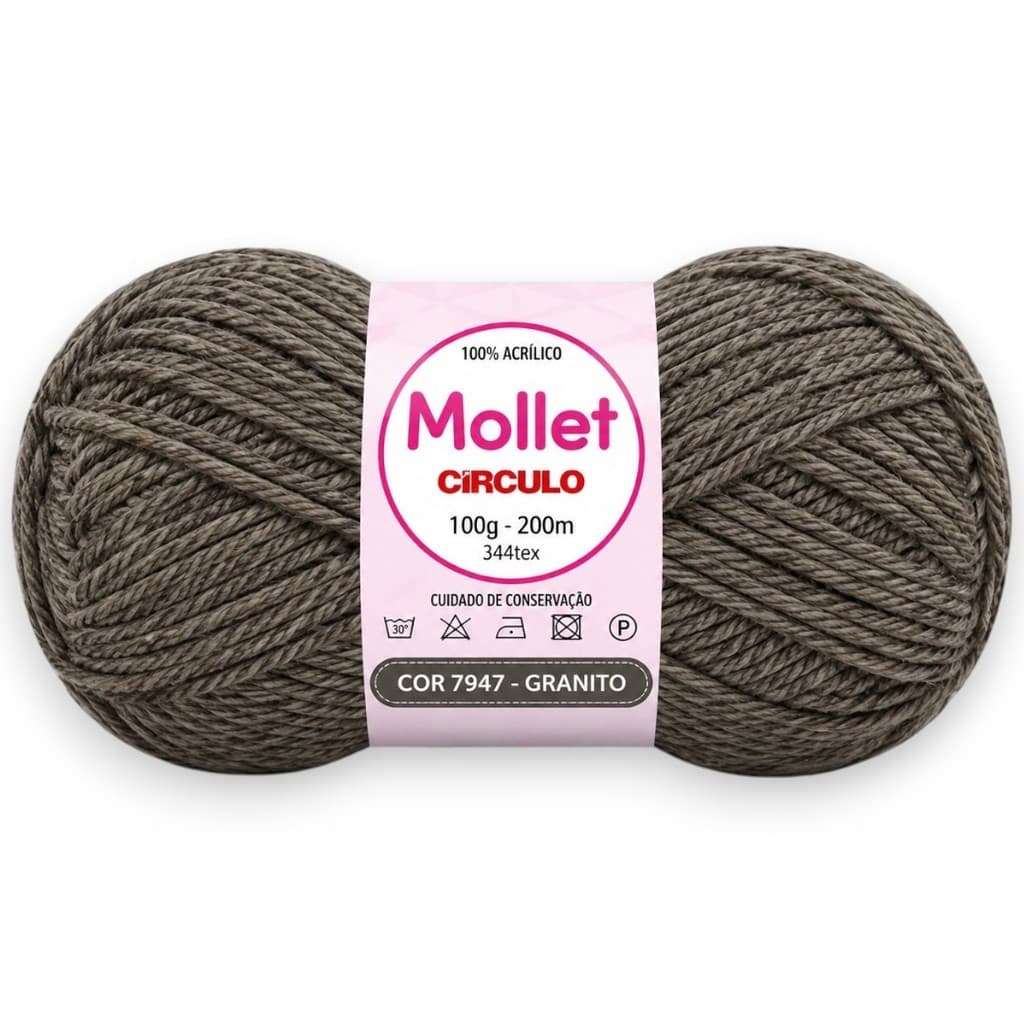 Fio Mollet Círculo 100g 200m Cor 7947 Granito – 100% Acrílico