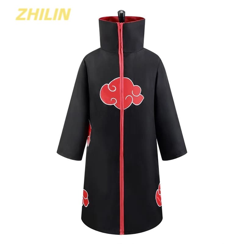 Traje De Halloween Naruto Roupas Nuvem Vermelha Robe Manto Uchiha Sasuke Cosplay