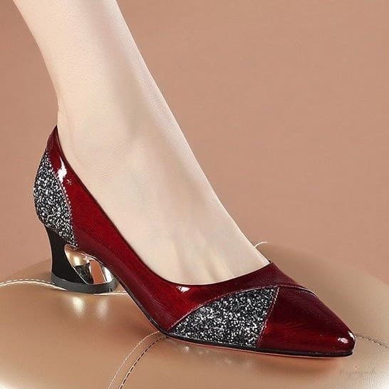 Plataforma Feminina De Salto Alto 2023 Casual Stilettos Dança Festa Senhoras Bombas PU Antiderrapante Sólido Verão Corre