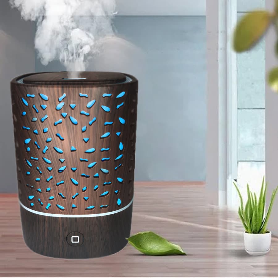 Aromatizador e Umidificador Elegante Mogno Óleos Essenciais Aromaterapia Ambiente Casa Escritório Premium Original