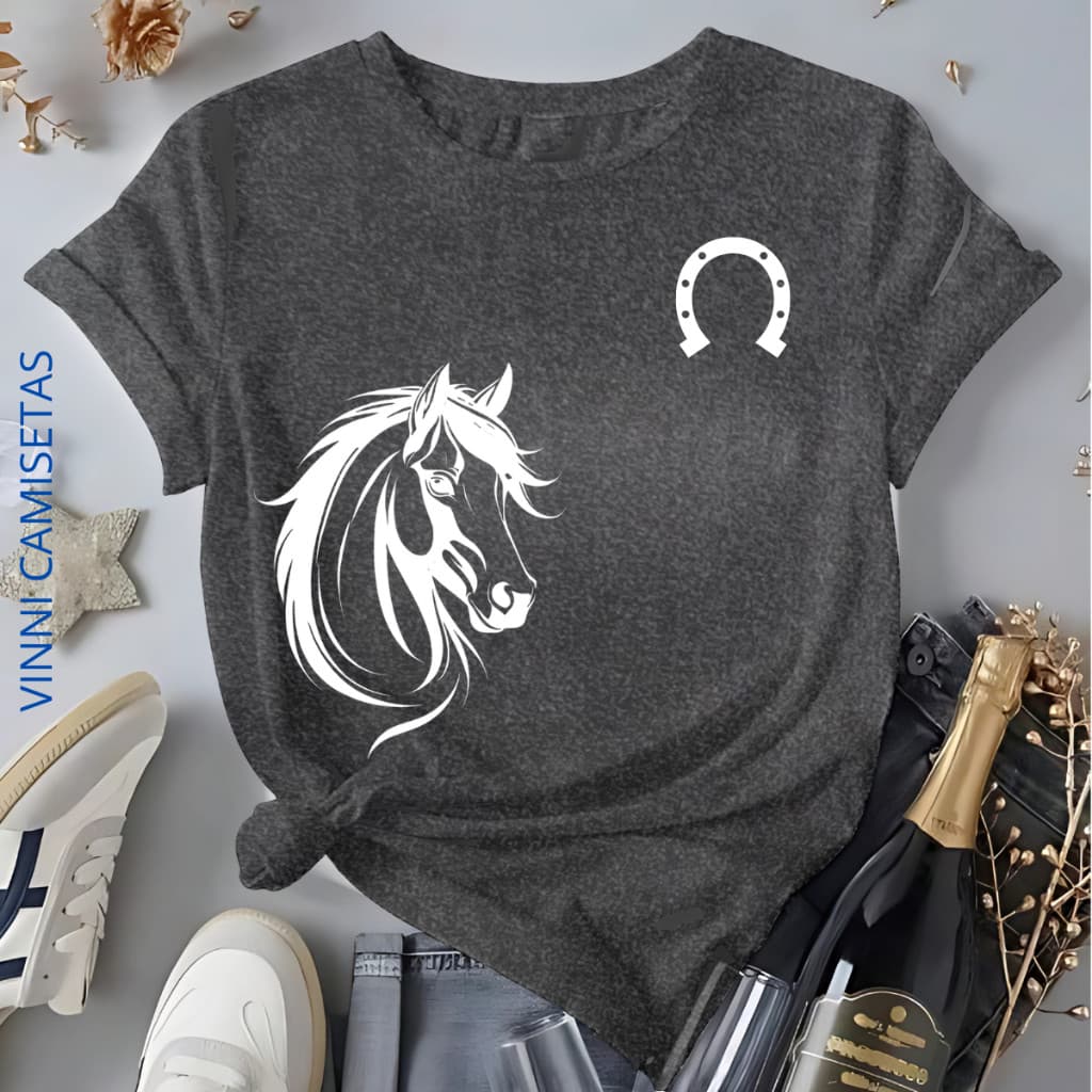 Camiseta Personalizada Cavalo Coutry Unissex Camisa 100%Algodão Cowboy