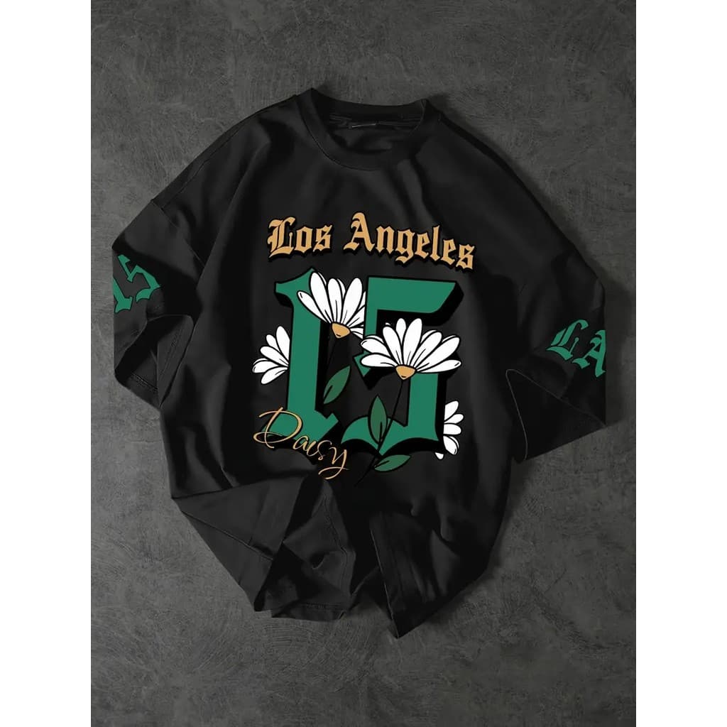 Tshirt Feminina Los Angeles 15 Estilosa Estampada Lançamento Camiseta 100% Algodão Camisetão Camisa Oversized Plus Size
