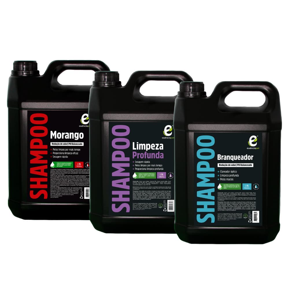 Shampoo Pet Essência Pet – Profissional Banho e Tosa 5L l Rendimento 25L