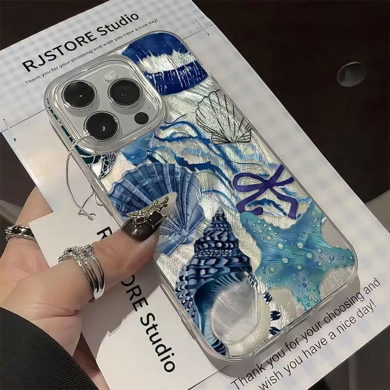 Capinha Capa de celular anti-queda gradiente vida marinha Samsung A03 A05 A10 A15 A20 A35 A50 A55 A72 S23 S24 Ultra