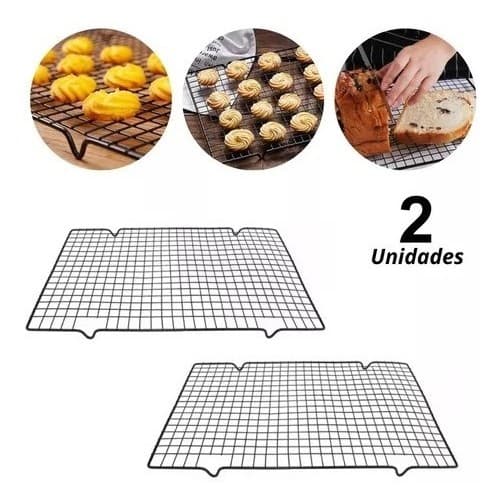 Kit 2 Grade Para Resfriar Bolo Doce Antiaderente Confeitaria