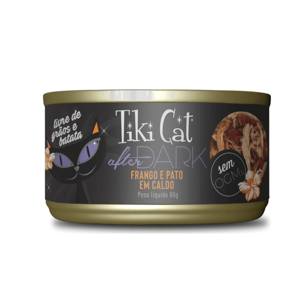 Tiki Cat After Dark Alimento Úmido para Gatos Sabor Frango e Pato 80g