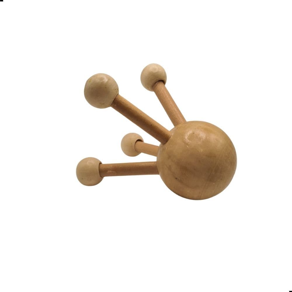 Massageador Muscular Corporal Manual de Madeira com 4 Pontas