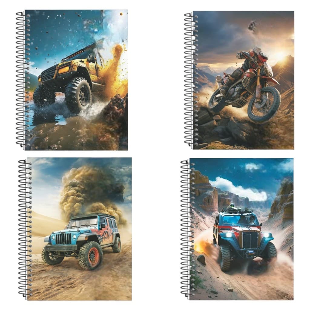 CADERNO UNIVERSITARIO CAPA DURA RALLY 10 MATERIAS 160 FOLHAS MOLA ESPIRAL
