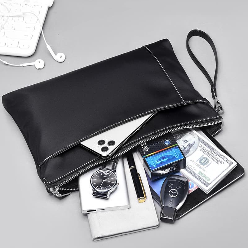 Casual pequena bolsa Envelope saco de rua masculino japonês pequeno clipe saco de embreagem de negócios grande capacidad