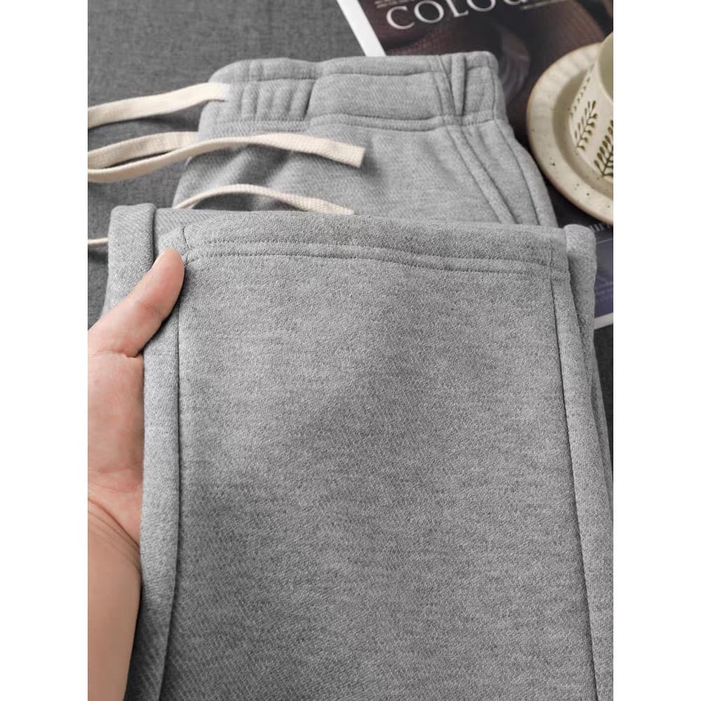 480g pesado grosso resistente ao desgaste sarja reta Sweatpants masculino primavera outono solto Casual forro de lã espo