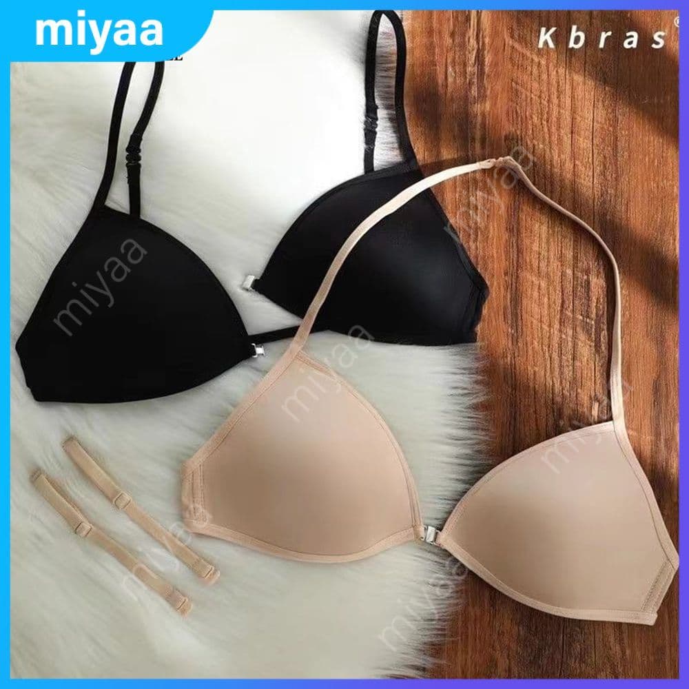 Sutiã Push Up 1/2 Peças com Fecho Frontal, Modelo Triângulo Francês com Alças Finas e Lindo Fecho nas Costas miyaa.br