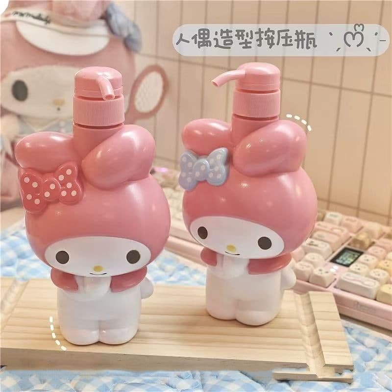 Bonito rosa macio sub-engarrafamento de grande capacidade bonito dos desenhos animados portátil viagem Shampoo Gel de ba