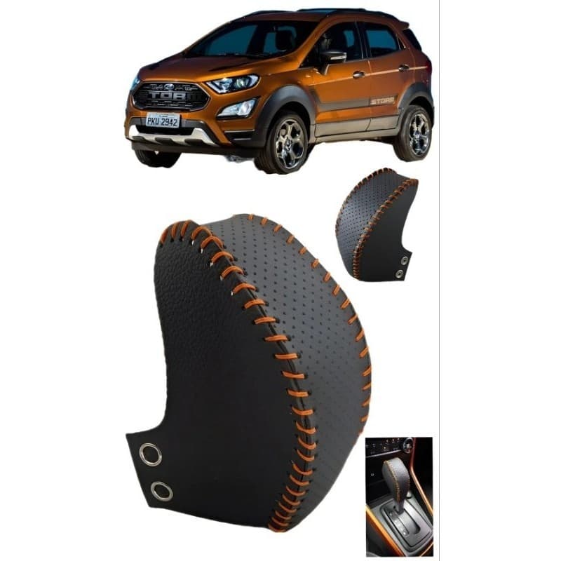 Capa Para Manopla De Câmbio Automático Ford Ecosport Storm 2019 cor de costura laranja