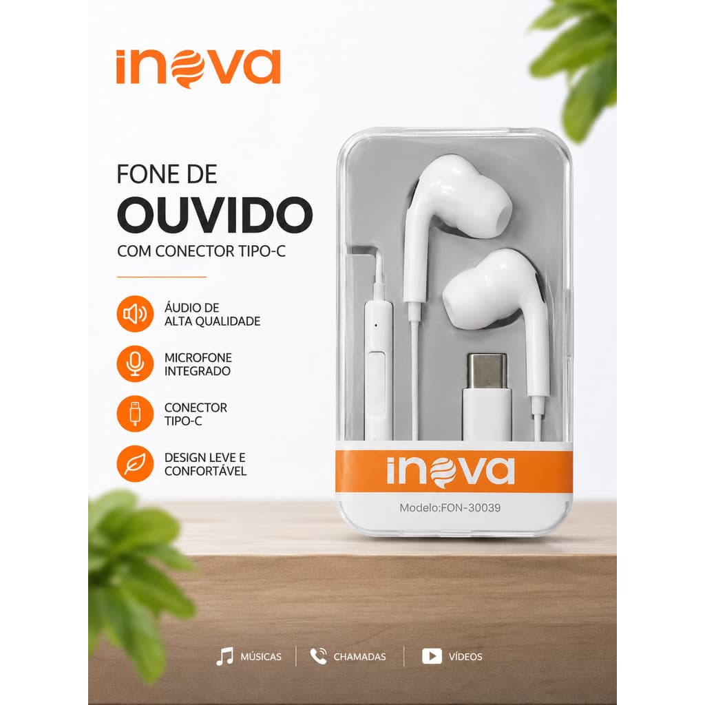 Fone de Ouvido Intra-Auricular Tipo - C ( FON - 7540 )