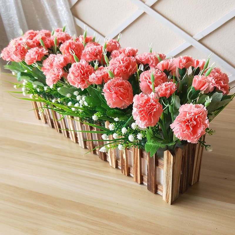 Cerca de flores artificiais conjunto de arranjo de flores decoração cravo flor artificial adereços de tiro mobiliário do