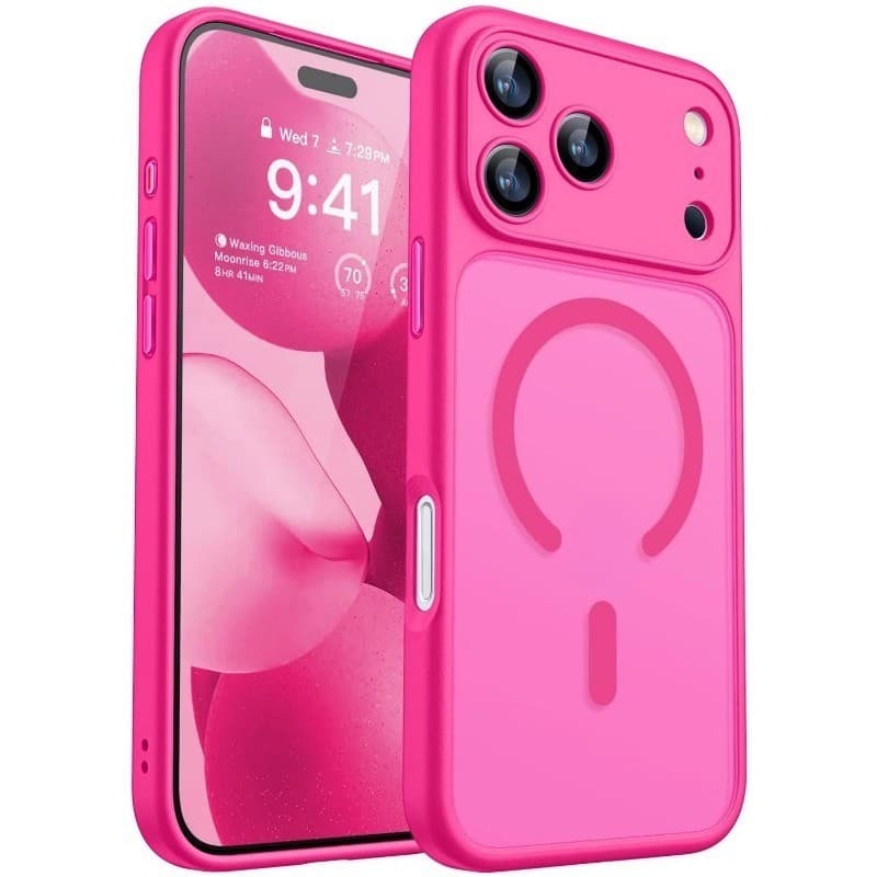 Capa protetora magnética translúcida fosca, compatível com iPhone 17 Pro Max 16 15 14 13 Pro Max AIR Plus com suporte pa
